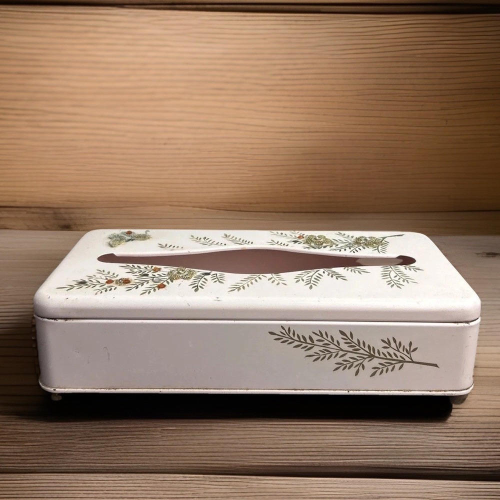 Ransburg Pink Metal 1950s Mid Century Tissue Box Holder Wall Hang Tabletop Decor
